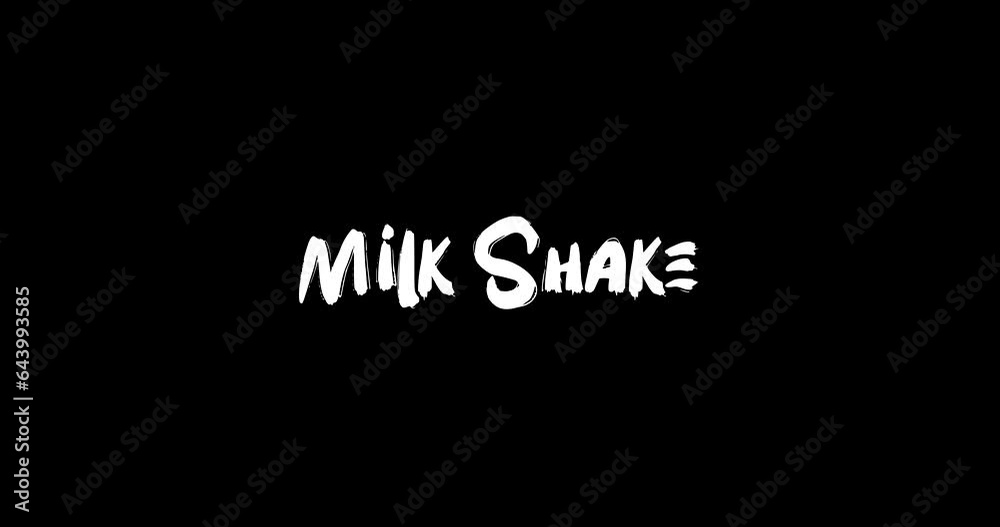 Milk Shake Transition Bold Text Typography Effect of Animation on Black Background Milk Shake Transition Bold Text Typography Effect of Animation on Black Background