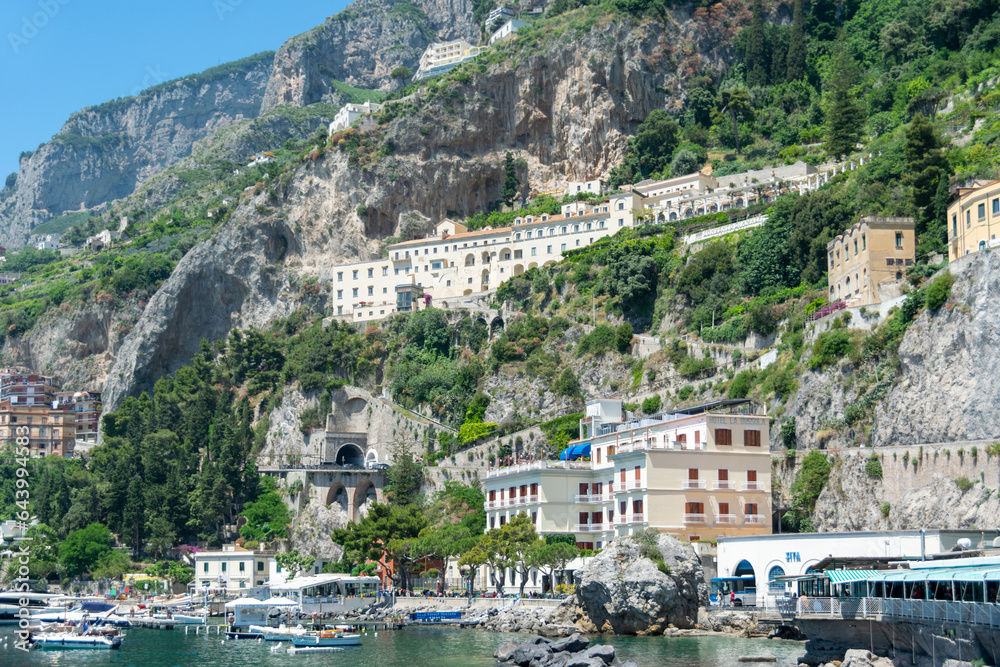 Naklejka premium Amalfi's Architectural Gems: A Visual Feast of Coastal Beauty, Italy
