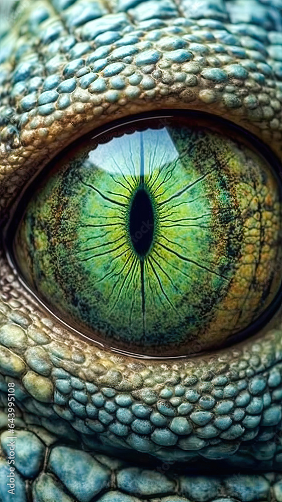 Obraz premium The Eye of the Reptile: A Close-Up Look