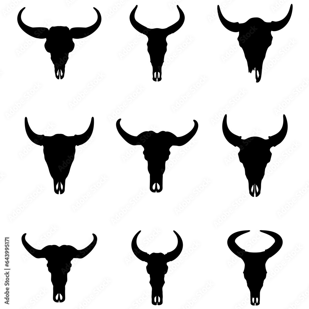 Buffalo Skull Svg, Buffalo svg, Animal skull Royalty, Illustration Of