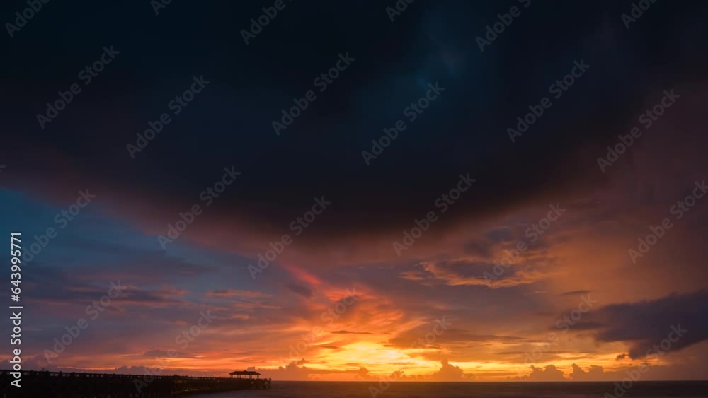 timelapse with dramatic clouds during red sunset. timelapse with dramatic clouds during red sunset.