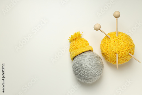 Knitting  concept of cozy home hobby in cold season