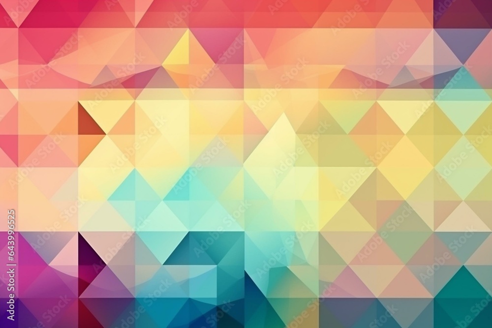 Abstract triangle pattern with colorful backdrop. Geometric wallpaper for design. Generative AI
