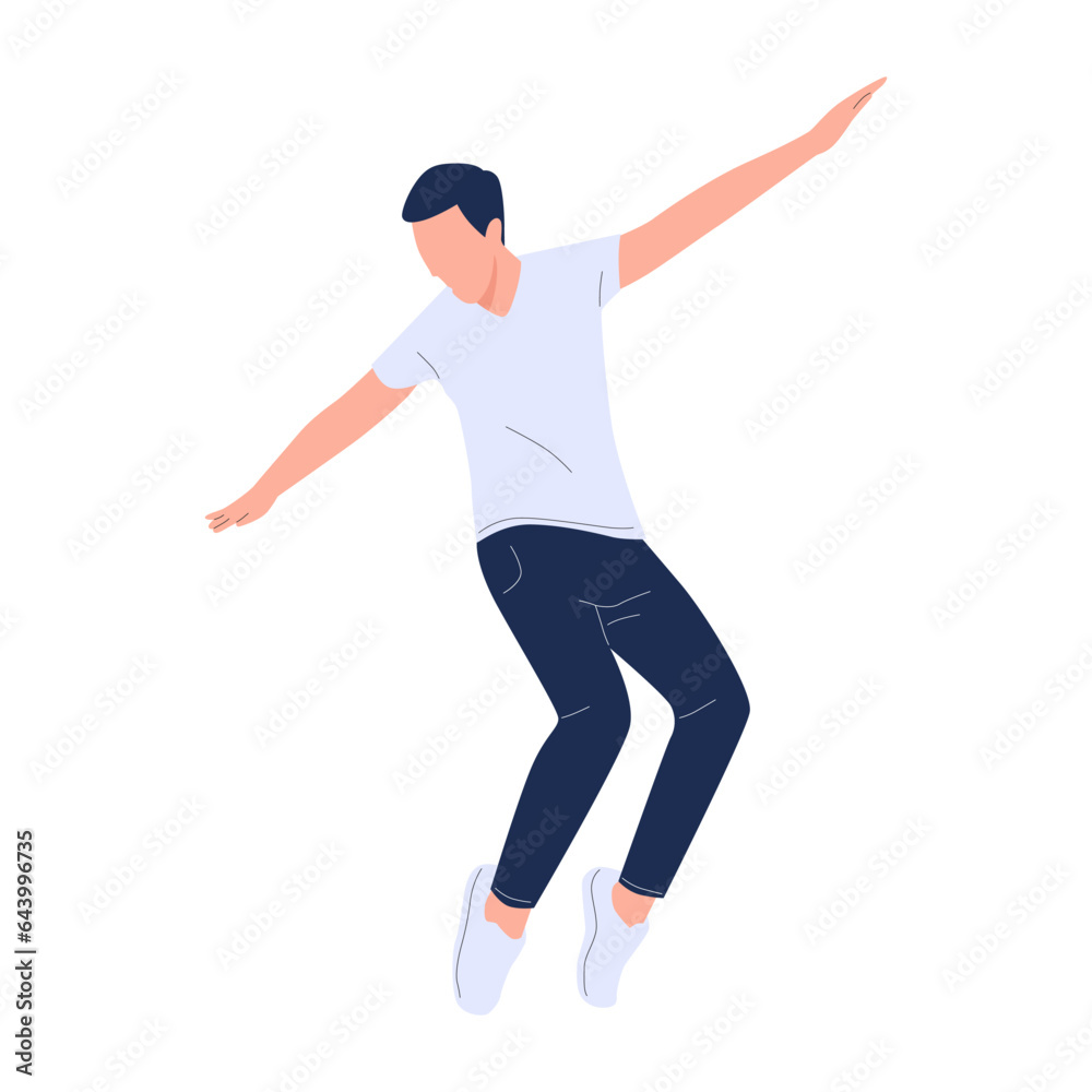 vector illustration of people jumping happily vector illustration of people jumping happily