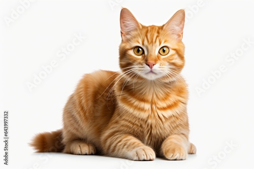 Cat Sitting On A White Background