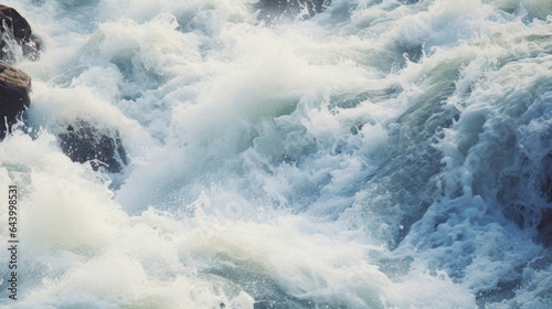 A close up of a raging river with turbulent water