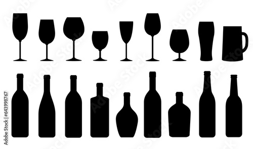 Alcohol set of wine bottles