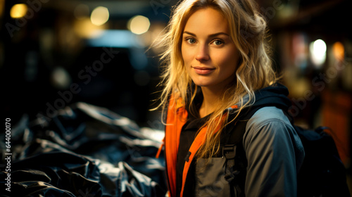 A woman repairing a car at a service station. Generated with AI