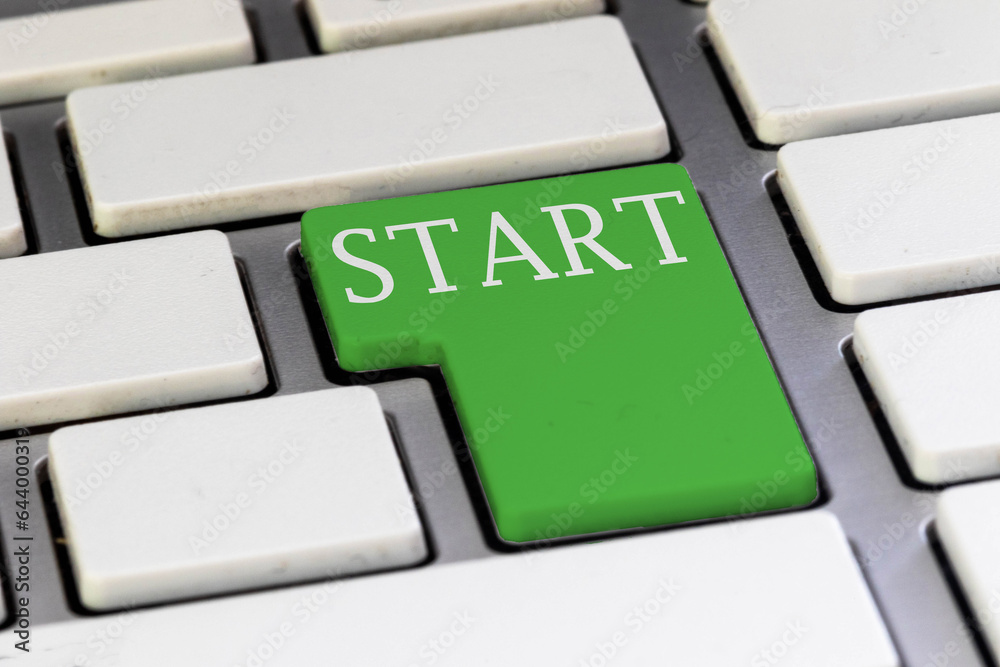 Green Start Button on a keyboard Green Start Button on a keyboard