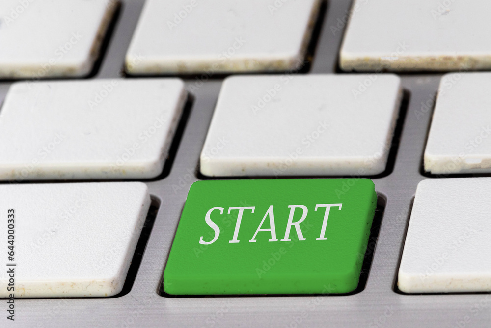 Green Start Button on a keyboard Green Start Button on a keyboard