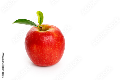 Red apple isolated on white background, symbol of the Jewish holiday Rosh Hashanah
