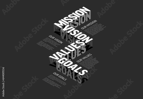Obraz na płótnie Company profile statement - mission, vision, values and goals w salonie