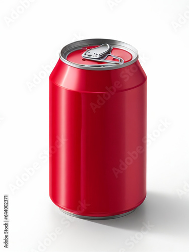 A red juice can isolated on white background.