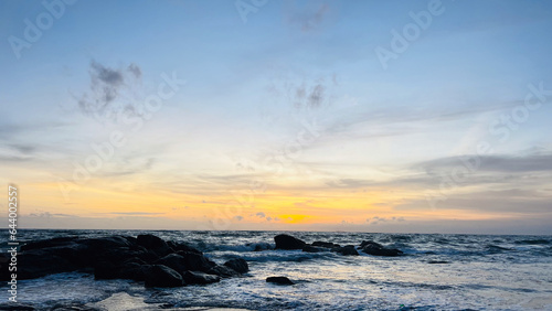 The beauty of the beach in the evening