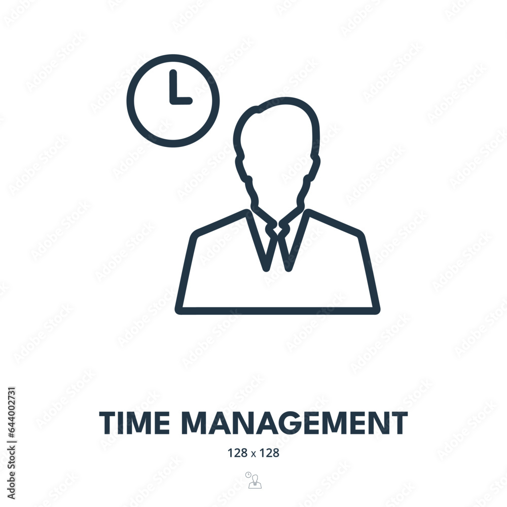 Time Management Icon. Efficiency, Productivity, Schedule. Editable Stroke. Simple Vector Icon Time Management Icon. Efficiency, Productivity, Schedule. Editable Stroke. Simple Vector Icon
