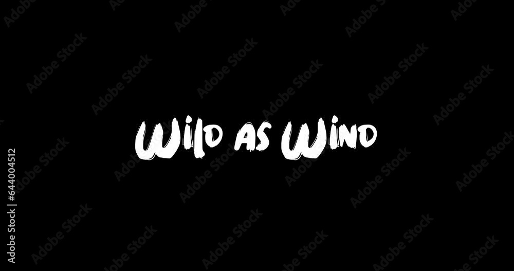 Wild as Wind Grunge Transition Bold Text Typography Animation on Black Background