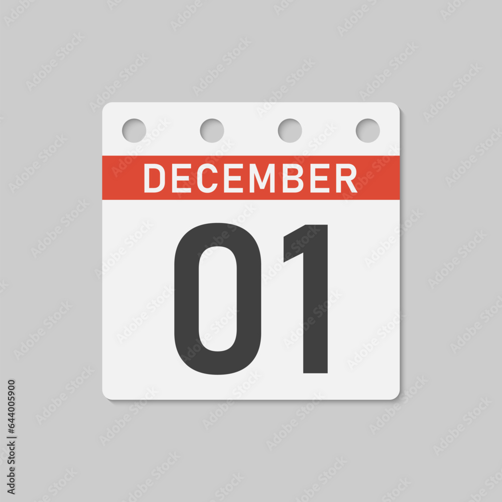 Icon page calendar day - 1 December Icon page calendar day - 1 December