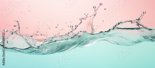 Elegant water splatter isolated pastel background Copy space