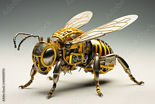 A bee that is a futuristic machine of the future world. Insect. Wildlife Animals. Illustration, Generative AI. © yod67