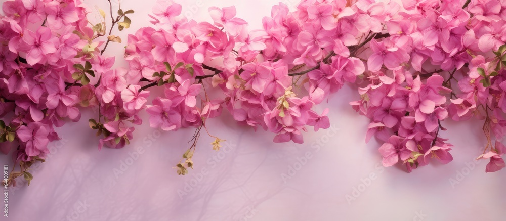 Isolated bougainvilleas with pink blooms on a isolated pastel background Copy space Isolated bougainvilleas with pink blooms on a isolated pastel background Copy space