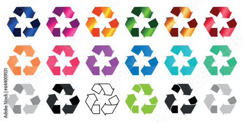 recycling icon symbol set.