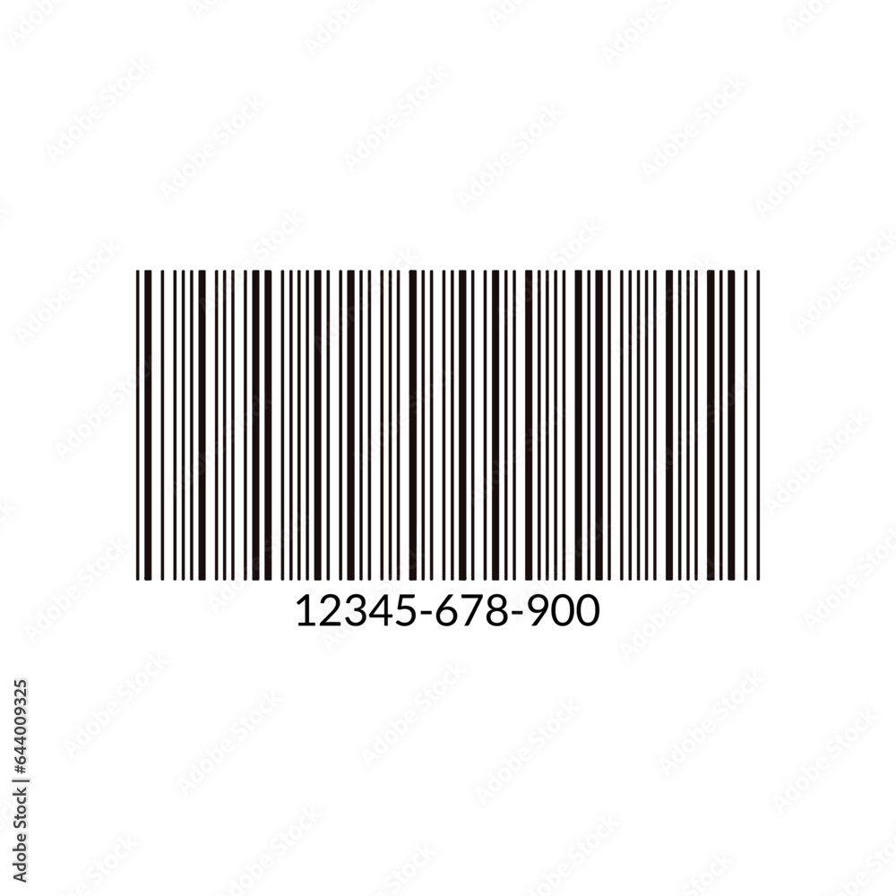 Bar code icon, realistic barcode
