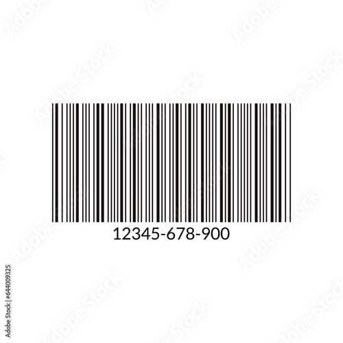 Bar code icon, realistic barcode 