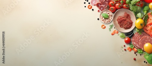 alternate Italian dish isolated pastel background Copy space