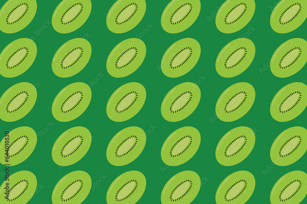 Seamless pattern of kiwi slices