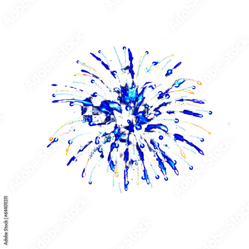 Firework Isolated on transparent background png. Firework frame for new year party event concept. 