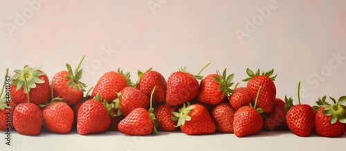 Close up of strawberries on a isolated pastel background Copy space