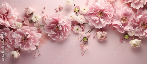 Wallpaper Mural Gorgeous flower backdrop featuring peonies and Cosmo isolated pastel background Copy space Torontodigital.ca