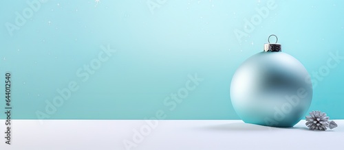 Christmas ornament inside the container isolated pastel background Copy space