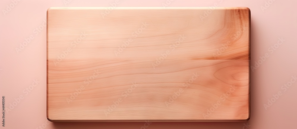 Close up cutting board on a isolated pastel background Copy space with Path