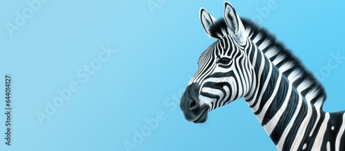 Illustration design featuring a zebra character isolated pastel background Copy space