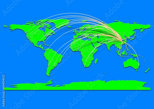Vibrant Yiyang, China map - Export concept map for Yiyang, China on World map. Suitable for export concepts. File is suitable for digital editing and prints of all sizes. photo