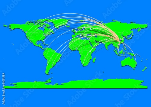 Vibrant Yongzhou, China map - Export concept map for Yongzhou, China on World map. Suitable for export concepts. File is suitable for digital editing and prints of all sizes. photo