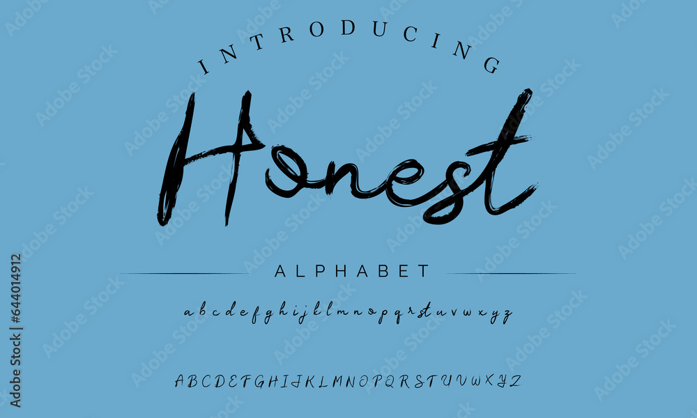 Honest Brush Script Font. Retro Typeface. Vector Illustration. Stock ...
