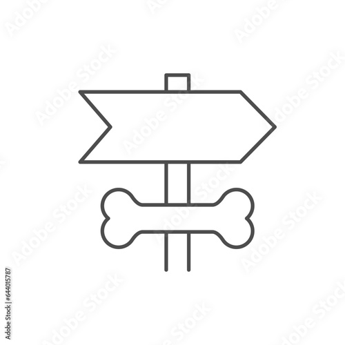 Dog park pointer line icon