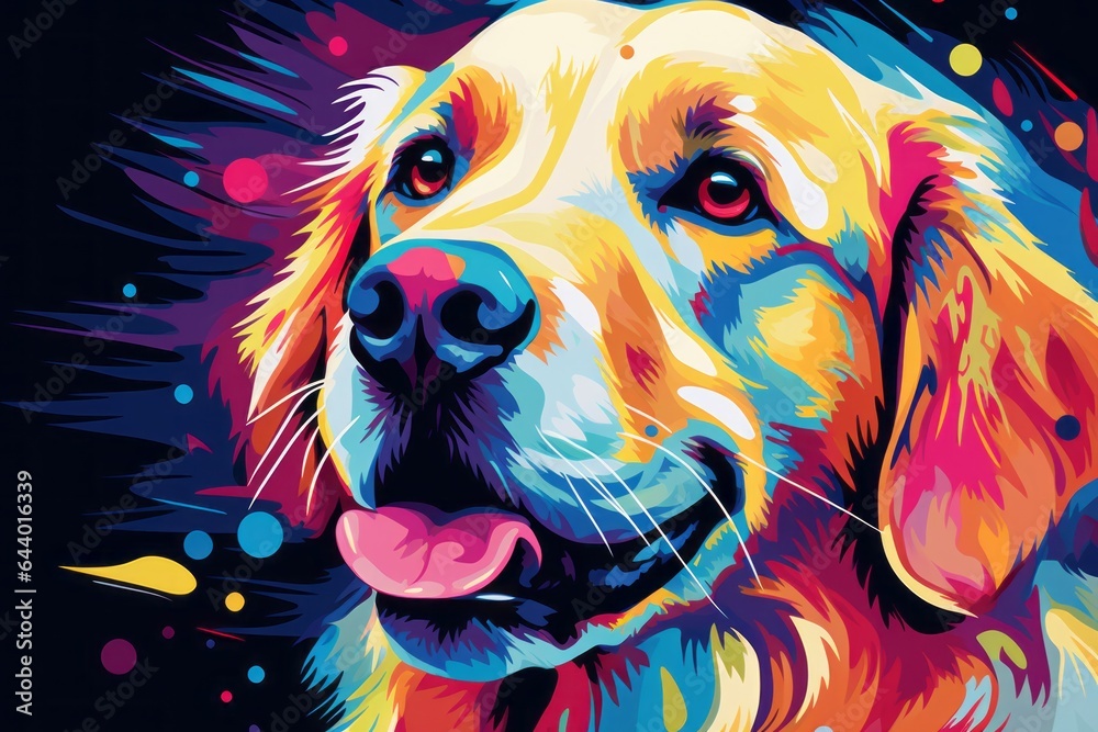 Vector of golden retriever dog. Beautiful illustration picture