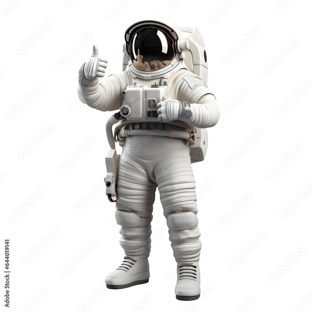 astronaute qui fait un signe de pouce en l'air avec la main - fond transparent