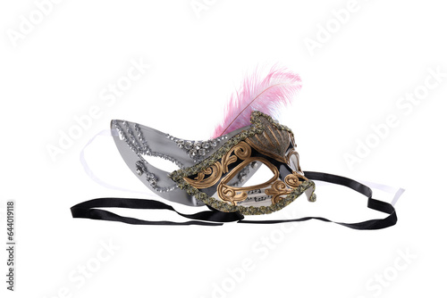 PNG, Carnival masks with feather, isolated on white background