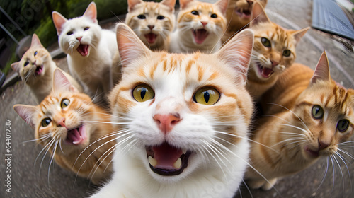 Group of Cats taking funny selfie © Trendy Graphics