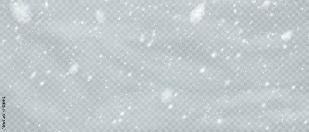 Falling snowflakes in transparent beauty, delicate and small, isolated on a clear background. Snowflake elements, snowy backdrop. Vector illustration of intense snowfall, snowflakes. Christmas. Falling snowflakes in transparent beauty, delicate and small, isolated on a clear background. Snowflake elements, snowy backdrop. Vector illustration of intense snowfall, snowflakes. Christmas.