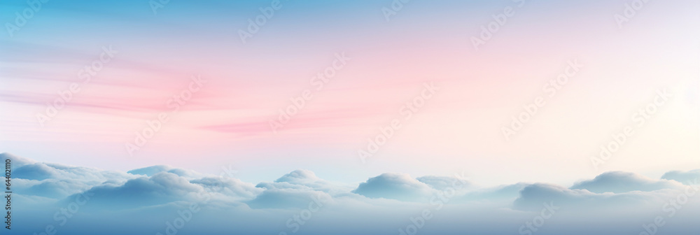 calm cloudscape horizon background with pink and blue sky gradients