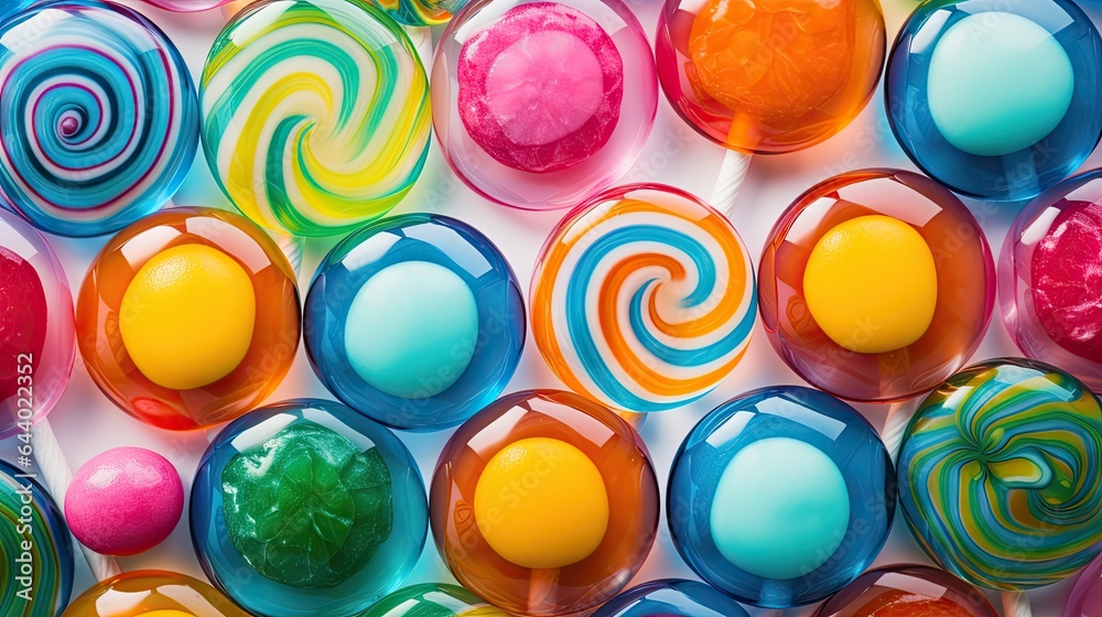 Image of candies in abstract for wallpaper, isolated over white background