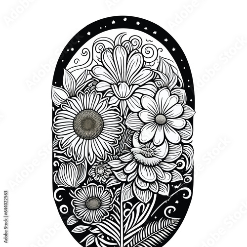 dibujo para colorear flores coloring page