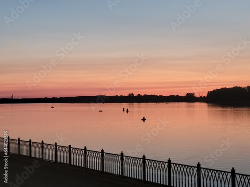 sunset on the lake