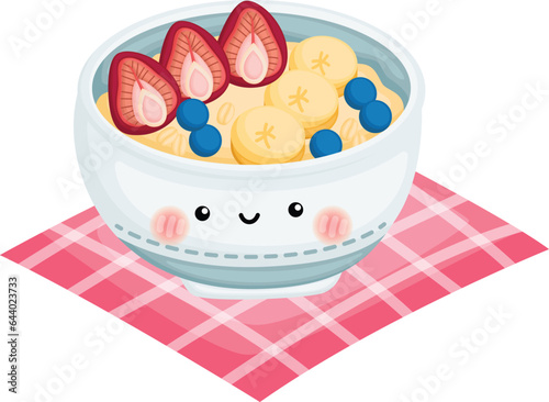 a vector of an oatmeal breakfast