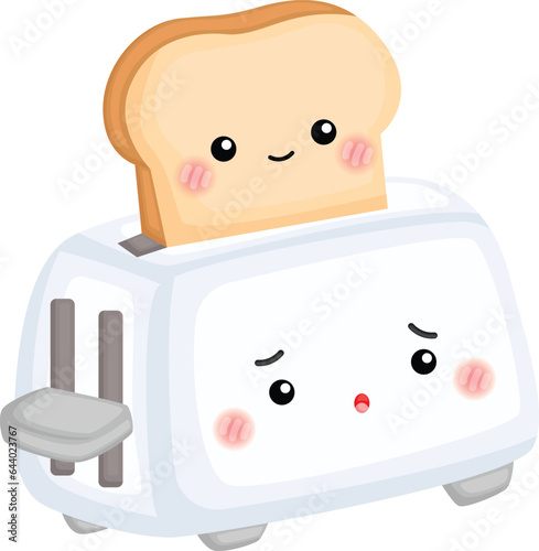 a vector of a toaster and a toast